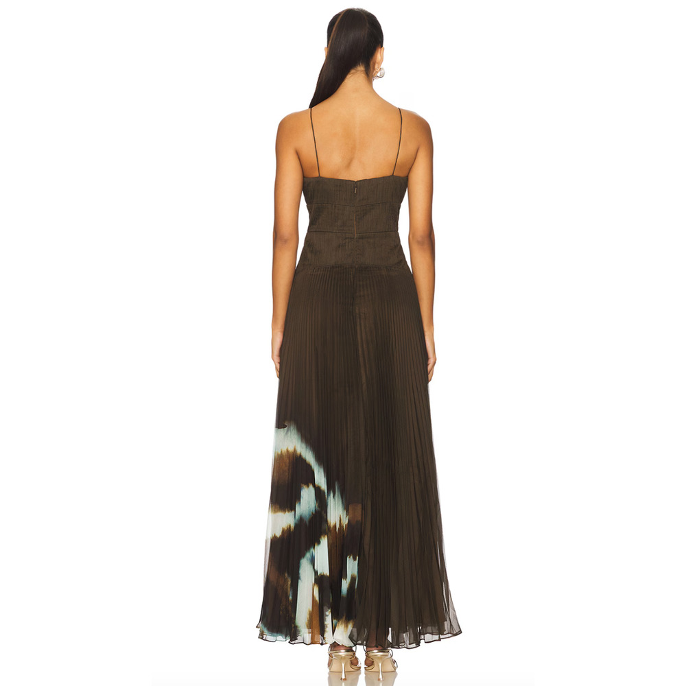 AMUR Sue Pleated Gown Size 4 - Picture 3 of 10